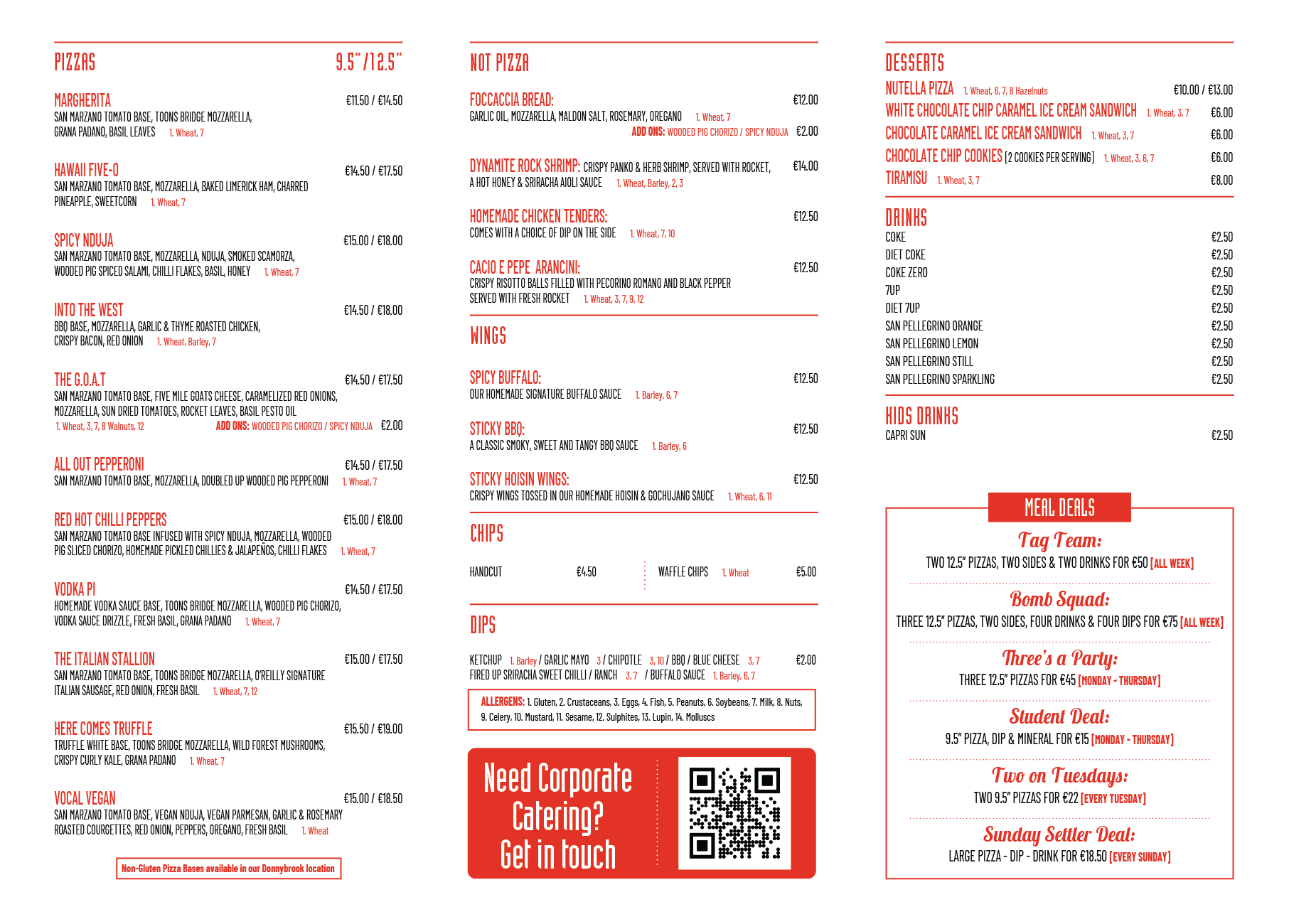 Fired Up Pizza Menu October 2025